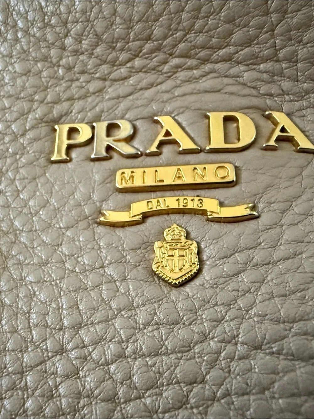 Prada Vitello Phenix Leather Convertible Tote Bag Cammeo Beige – Authentic